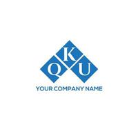 QKU letter logo design on WHITE background. QKU creative initials letter logo concept. QKU letter design. vector