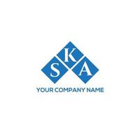 SKA creative initials letter logo concept. SKA letter design.SKA letter logo design on WHITE background. SKA creative initials letter logo concept. SKA letter design. vector