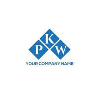 diseño de logotipo de letra pkw sobre fondo blanco. concepto de logotipo de letra inicial creativa pkw. diseño de letra pkw. vector