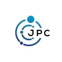 JPC letter technology logo design on white background. JPC creative initials letter IT logo concept. JPC letter design. vector
