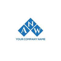 ANW letter logo design on WHITE background. ANW creative initials letter logo concept. ANW letter design. vector