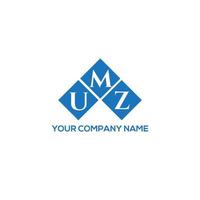 UMZ letter logo design on WHITE background. UMZ creative initials letter logo concept. UMZ letter design. vector