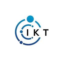 IKT letter technology logo design on white background. IKT creative initials letter IT logo concept. IKT letter design. vector