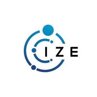 IZE letter technology logo design on white background. IZE creative initials letter IT logo concept. IZE letter design. vector