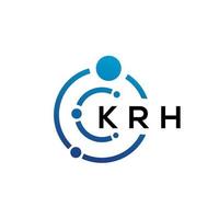 KRH letter technology logo design on white background. KRH creative initials letter IT logo concept. KRH letter design. vector