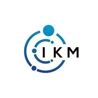 IKM letter technology logo design on white background. IKM creative initials letter IT logo concept. IKM letter design. vector