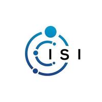 ISI letter technology logo design on white background. ISI creative initials letter IT logo concept. ISI letter design. vector