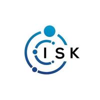 ISK letter technology logo design on white background. ISK creative initials letter IT logo concept. ISK letter design. vector