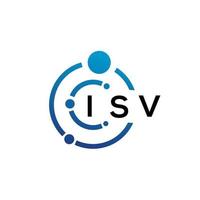 ISV letter technology logo design on white background. ISV creative initials letter IT logo concept. ISV letter design. vector