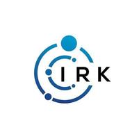 diseño de logotipo de tecnología de letra irk sobre fondo blanco. irk creative iniciales letra it logo concepto. diseño de letras irak. vector