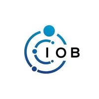IOB letter technology logo design on white background. IOB creative initials letter IT logo concept. IOB letter design. vector