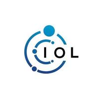 IOL letter technology logo design on white background. IOL creative initials letter IT logo concept. IOL letter design. vector