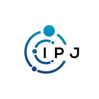 IPJ letter technology logo design on white background. IPJ creative initials letter IT logo concept. IPJ letter design. vector