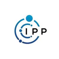 IPP letter technology logo design on white background. IPP creative initials letter IT logo concept. IPP letter design. vector