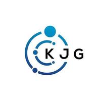 KJG letter technology logo design on white background. KJG creative initials letter IT logo concept. KJG letter design. vector