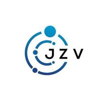 JZV letter technology logo design on white background. JZV creative initials letter IT logo concept. JZV letter design. vector