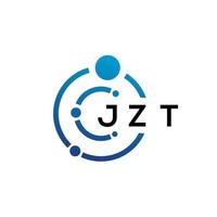 JZT letter technology logo design on white background. JZT creative initials letter IT logo concept. JZT letter design. vector