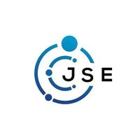 JSE letter technology logo design on white background. JSE creative initials letter IT logo concept. JSE letter design. vector