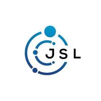 JSL letter technology logo design on white background. JSL creative initials letter IT logo concept. JSL letter design. vector