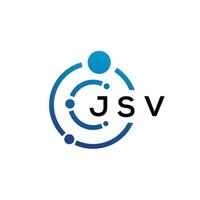 JSV letter technology logo design on white background. JSV creative initials letter IT logo concept. JSV letter design. vector