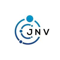 Diseño de logotipo de tecnología de letras jnv sobre fondo blanco. jnv creative initials letter it logo concepto. diseño de letras jnv. vector