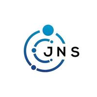 JNS letter technology logo design on white background. JNS creative initials letter IT logo concept. JNS letter design. vector