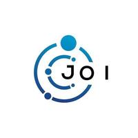 JOI letter technology logo design on white background. JOI creative initials letter IT logo concept. JOI letter design. vector