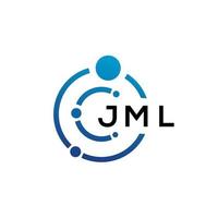 JML letter technology logo design on white background. JML creative initials letter IT logo concept. JML letter design. vector