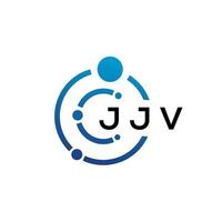 JJV letter technology logo design on white background. JJV creative initials letter IT logo concept. JJV letter design. vector