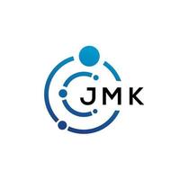 Diseño de logotipo de tecnología de letras jmk sobre fondo blanco. jmk creative initials letter it logo concepto. diseño de letras jmk. vector