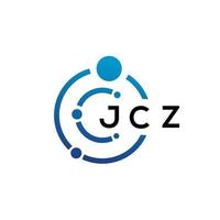 JCZ letter technology logo design on white background. JCZ creative initials letter IT logo concept. JCZ letter design. vector