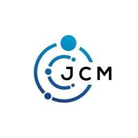 JCM letter technology logo design on white background. JCM creative initials letter IT logo concept. JCM letter design. vector