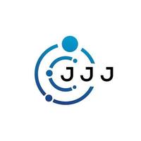 Diseño de logotipo de tecnología de letras jjj sobre fondo blanco. jjj letras iniciales creativas concepto de logotipo. diseño de letras jjj. vector