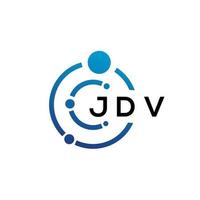 JDV letter technology logo design on white background. JDV creative initials letter IT logo concept. JDV letter design. vector