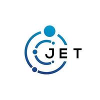 JET letter technology logo design on white background. JET creative initials letter IT logo concept. JET letter design. vector