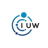 IUW letter technology logo design on white background. IUW creative initials letter IT logo concept. IUW letter design. vector