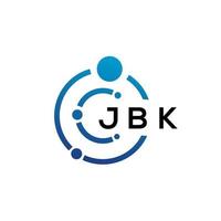 JBK letter technology logo design on white background. JBK creative initials letter IT logo concept. JBK letter design. vector