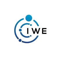 IWE letter technology logo design on white background. IWE creative initials letter IT logo concept. IWE letter design. vector