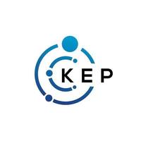 KEP letter technology logo design on white background. KEP creative initials letter IT logo concept. KEP letter design. vector