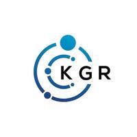 diseño de logotipo de tecnología de letra kgr sobre fondo blanco. kgr letras iniciales creativas concepto de logotipo. diseño de letra kgr. vector