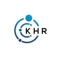 KHR letter technology logo design on white background. KHR creative initials letter IT logo concept. KHR letter design. vector