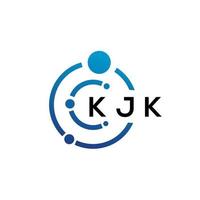 Diseño de logotipo de tecnología de letras kjk sobre fondo blanco. kjk letras iniciales creativas concepto de logotipo. diseño de letras kjk. vector