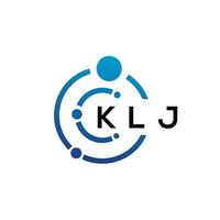 KLJ letter technology logo design on white background. KLJ creative initials letter IT logo concept. KLJ letter design. vector