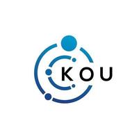 diseño de logotipo de tecnología de letras kou sobre fondo blanco. kou letras iniciales creativas concepto de logotipo. diseño de letras kou. vector