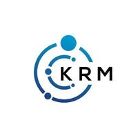 KRM letter technology logo design on white background. KRM creative initials letter IT logo concept. KRM letter design. vector