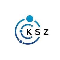 KSZ letter technology logo design on white background. KSZ creative initials letter IT logo concept. KSZ letter design. vector