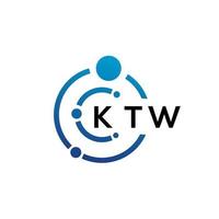 KTW letter technology logo design on white background. KTW creative initials letter IT logo concept. KTW letter design. vector