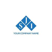 SJI letter logo design on WHITE background. SJI creative initials letter logo concept. SJI letter design. vector