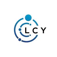 Diseño de logotipo de tecnología de letras lcy sobre fondo blanco. Las iniciales creativas de lcy leen el concepto de logotipo. diseño de letras lcy. vector