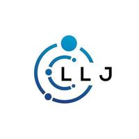 Diseño de logotipo de tecnología de letras llj sobre fondo blanco. llj iniciales creativas letra concepto de logotipo. diseño de letras llj. vector